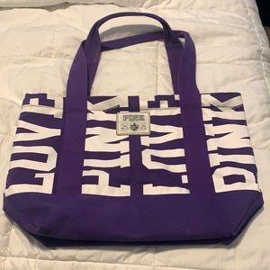 Pink brand purple tote